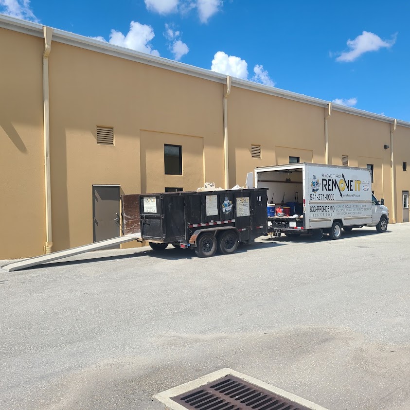 One of our fleet of concrete cutting and demolition trucks and dumpster trailers. We bring everything needed to work fast and efficient