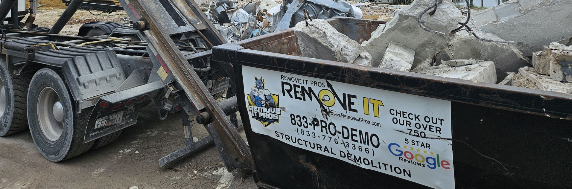 Demolition crew hard at work, tearing down a structure in Southwest Florida